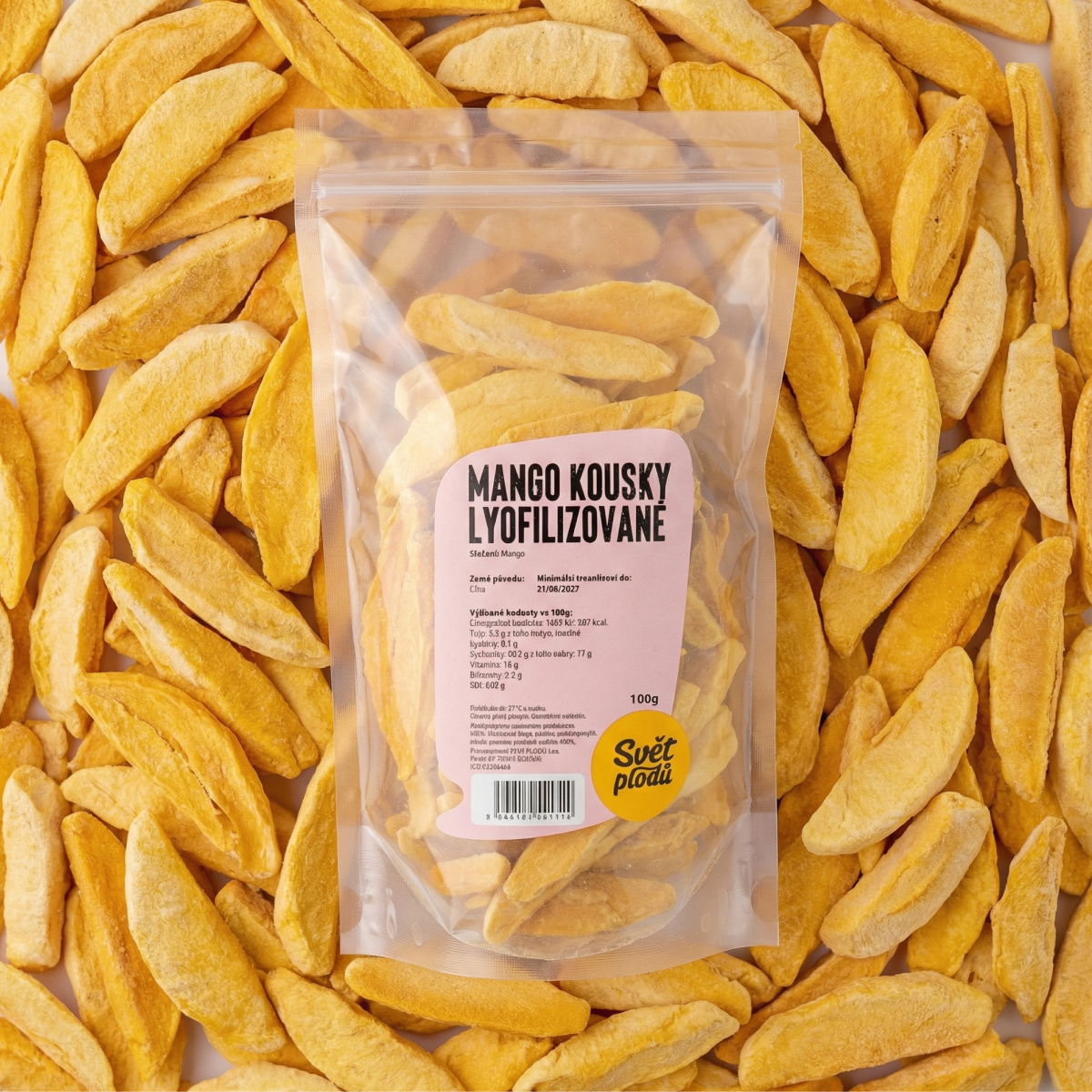 Mango lyofilizované kousky váha 100g