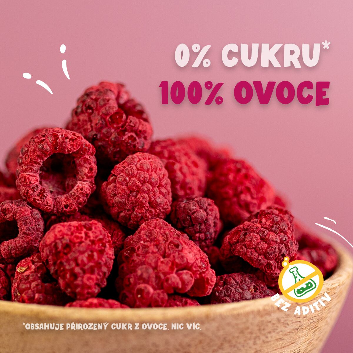 Maliny lyofilizované celé váha 100g