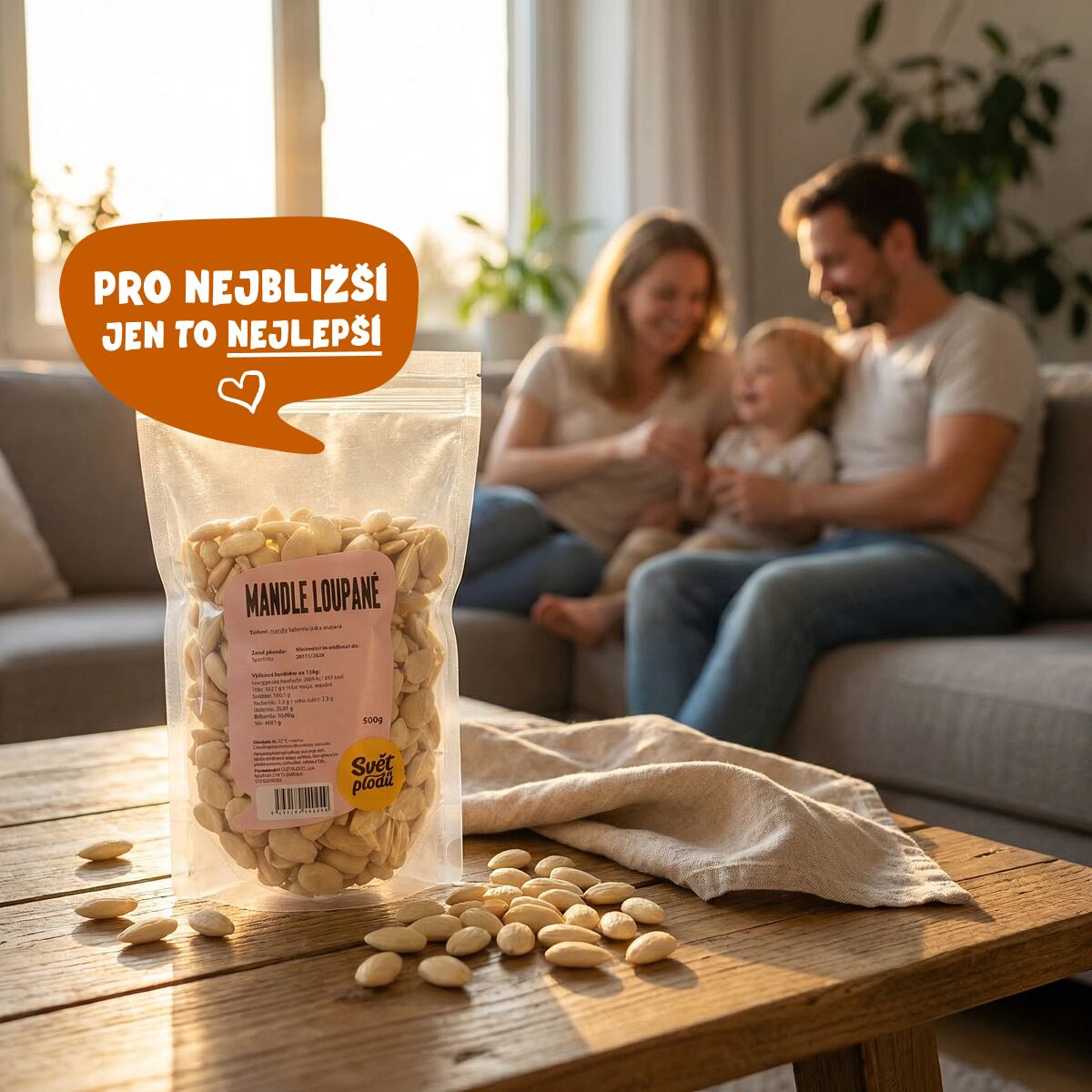 Mandle lúpané váha 500g