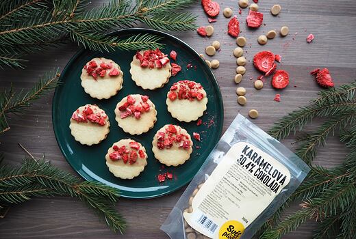 Arašídová kolečka s jahodami