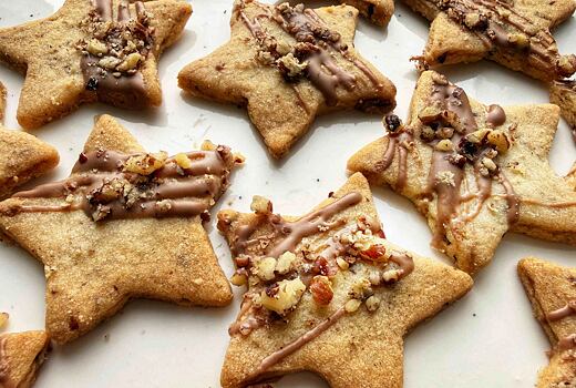 Pekanové hvězdičky s čokoládou