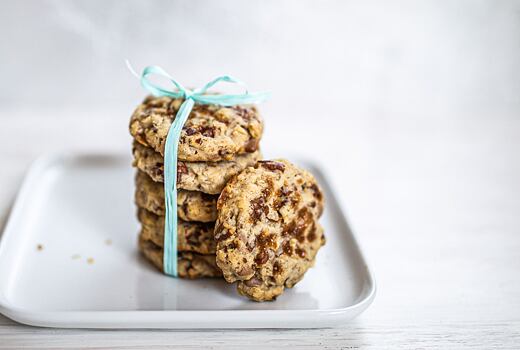 Pekanové sušenky s čokoládou a karamelem