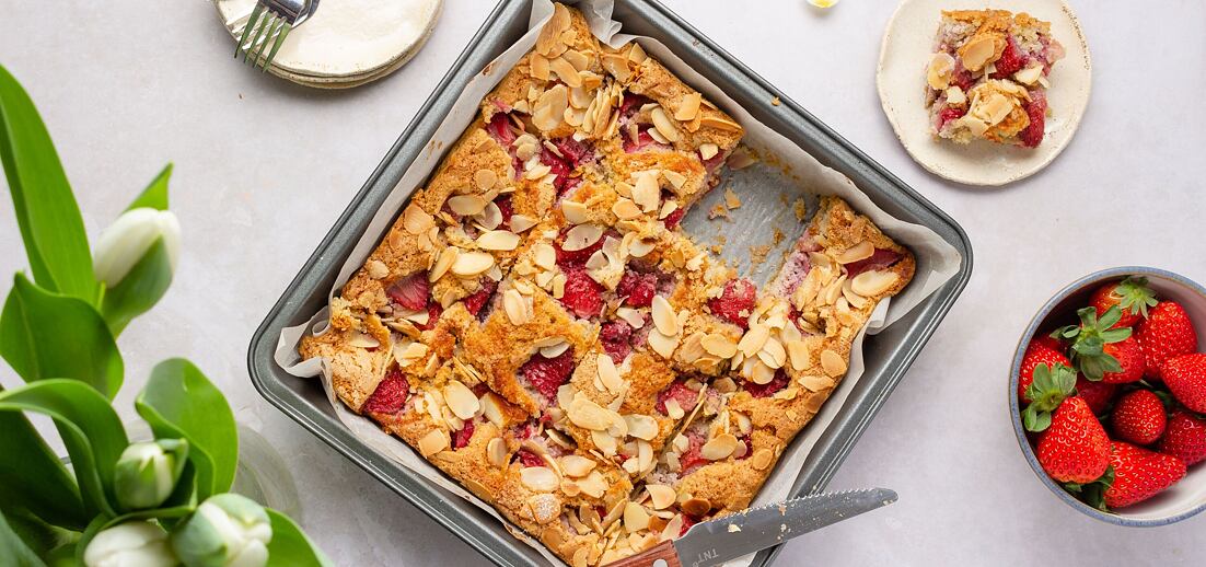 Jahodová bublanina z mandlové mouky