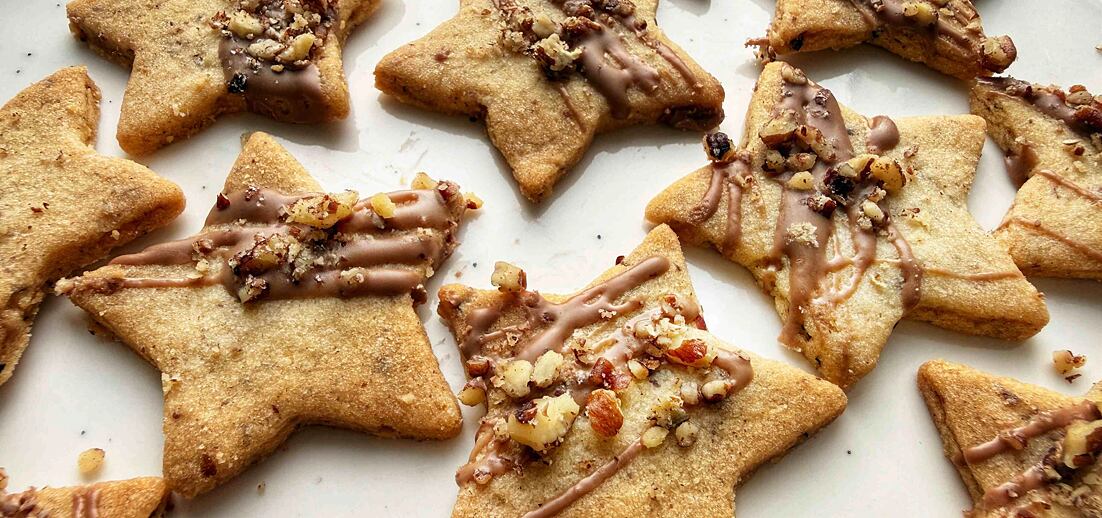 Pekanové hvězdičky s čokoládou