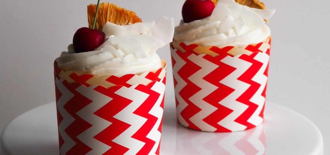 Piñacolada cupcakes
