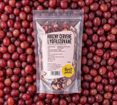 Hrozny červené lyofilizované