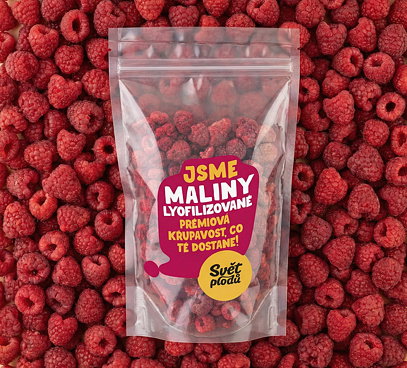 Maliny lyofilizované celé