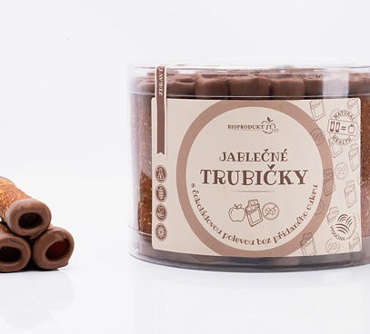 Jablečné trubičky s čokoládovou polevou bez přidaného cukru