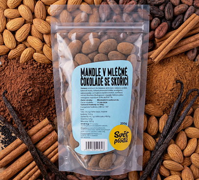 Mandle v mléčné čokoládě se skořicí