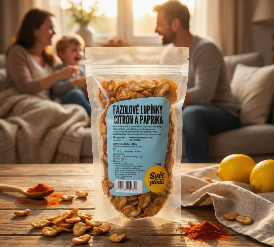 Fazolové lupínky citron a paprika