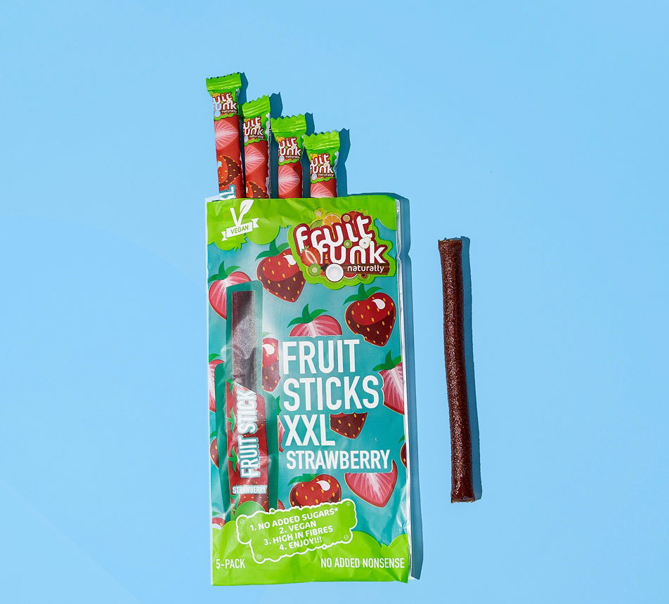 Fruit Funk Ovocné tyčinky XXL jahoda rozbalené