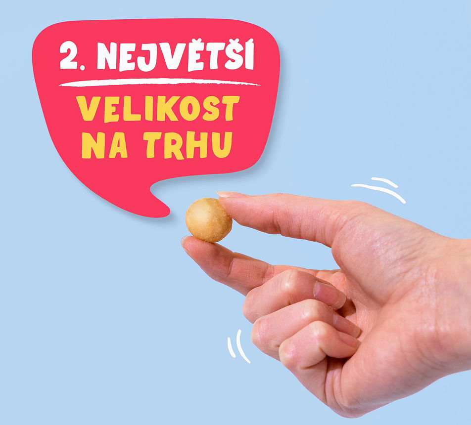 Makadamové ořechy na sucho pražené solené v ruce