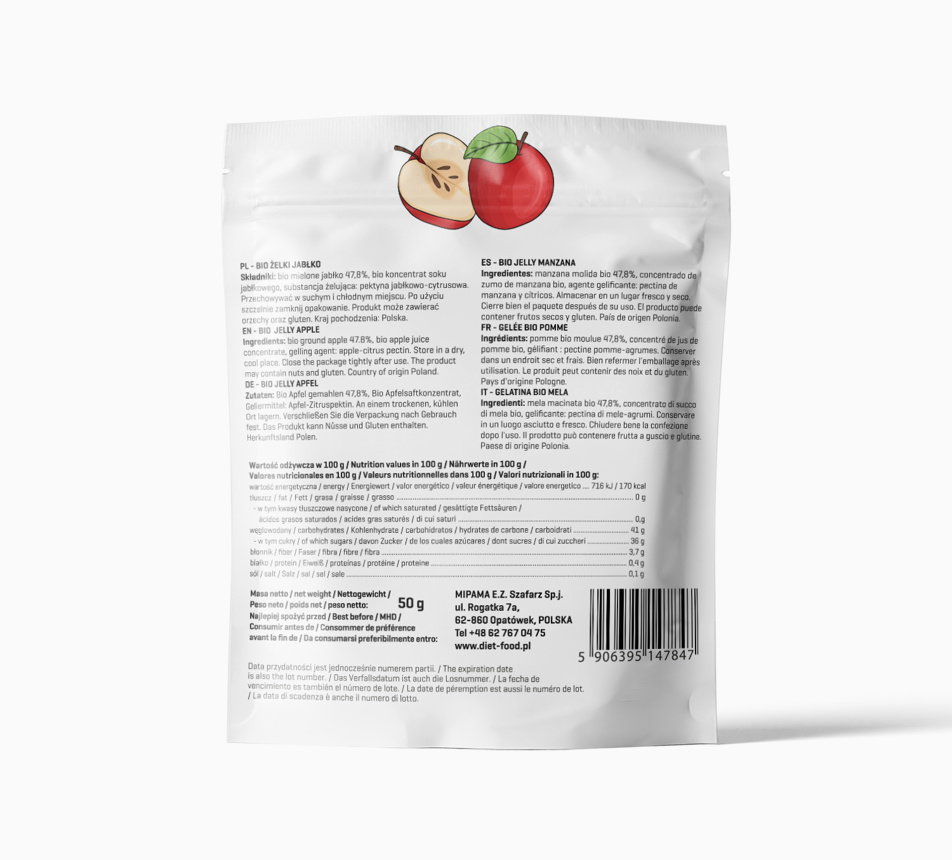 Diet Food Fruity Jelly jablko složení