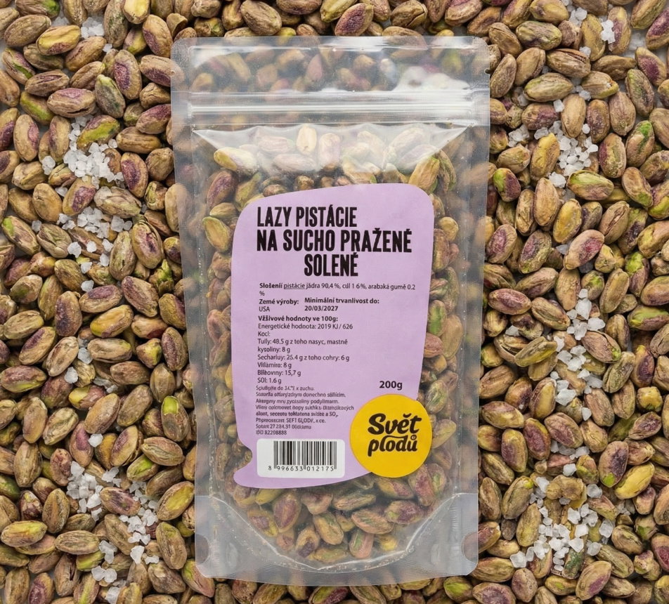 Lazy pistácie na sucho pražené solené