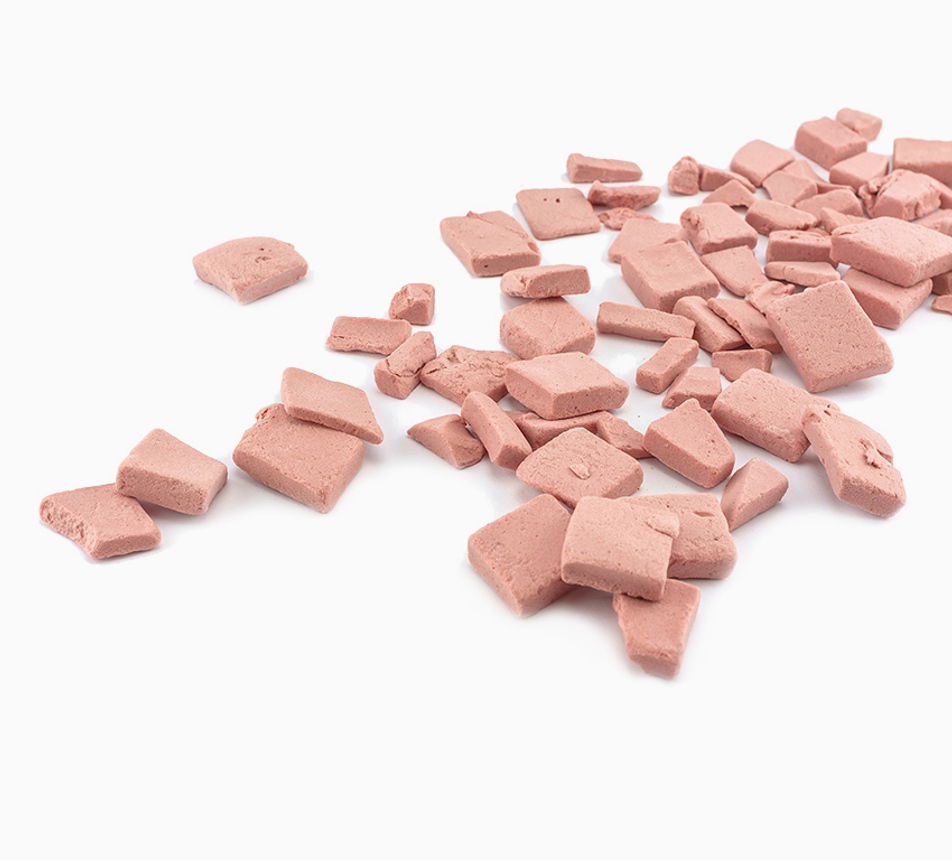 Mrazem sušené jahodové smoothie čtverečky