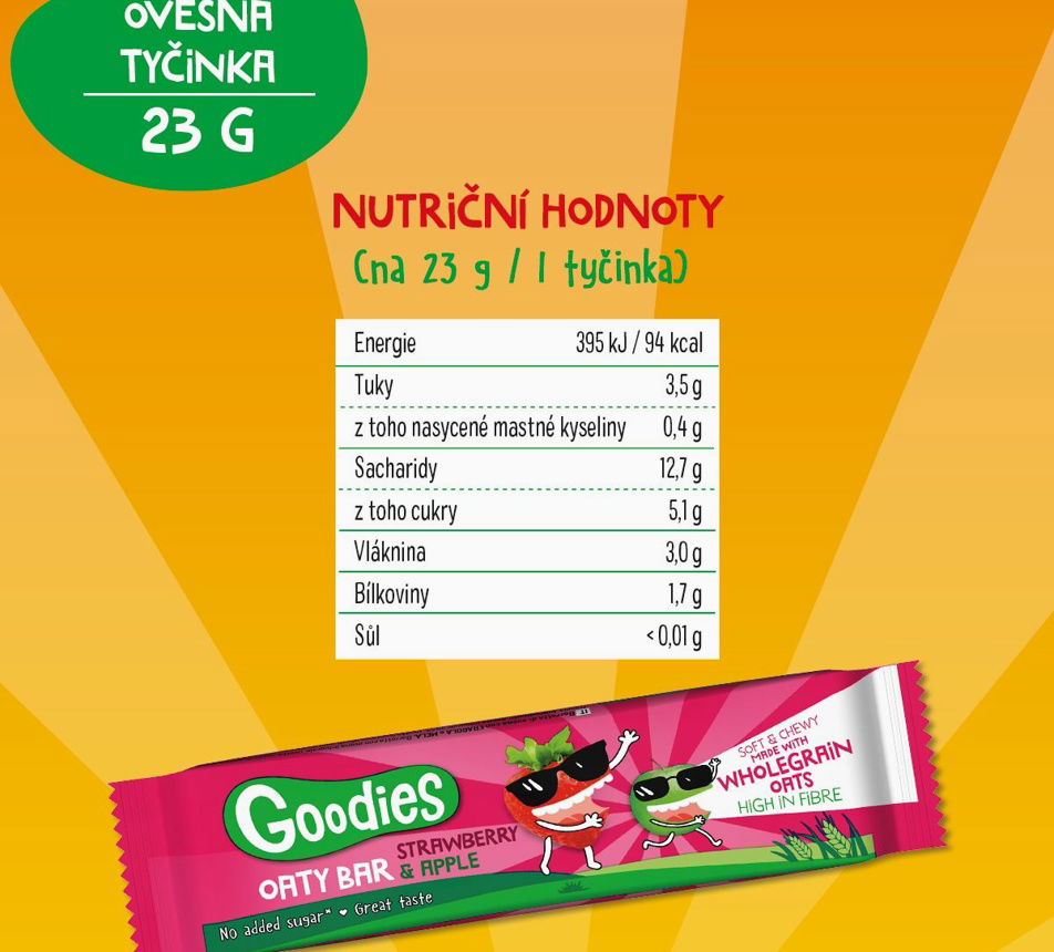 Goodies Ovesná tyčinka jahody a jablko