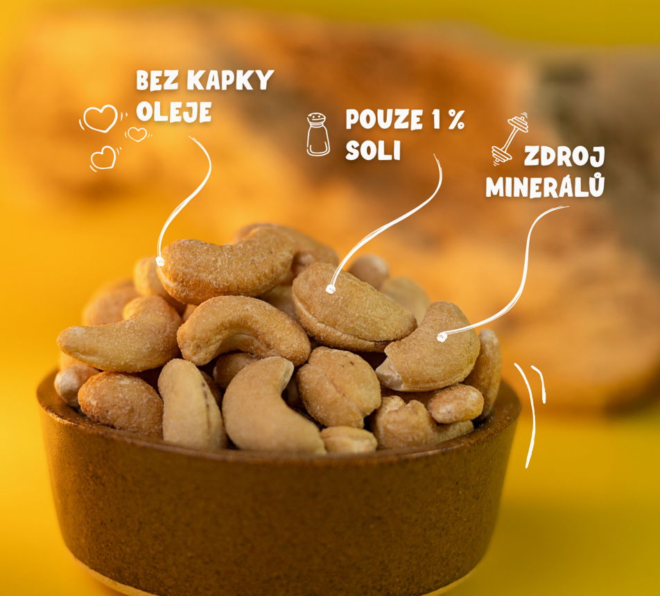 Kešu na sucho pražené solené claim