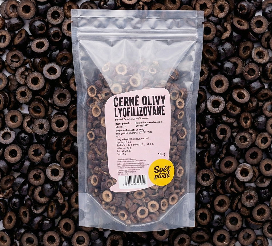 Černé olivy lyofilizované