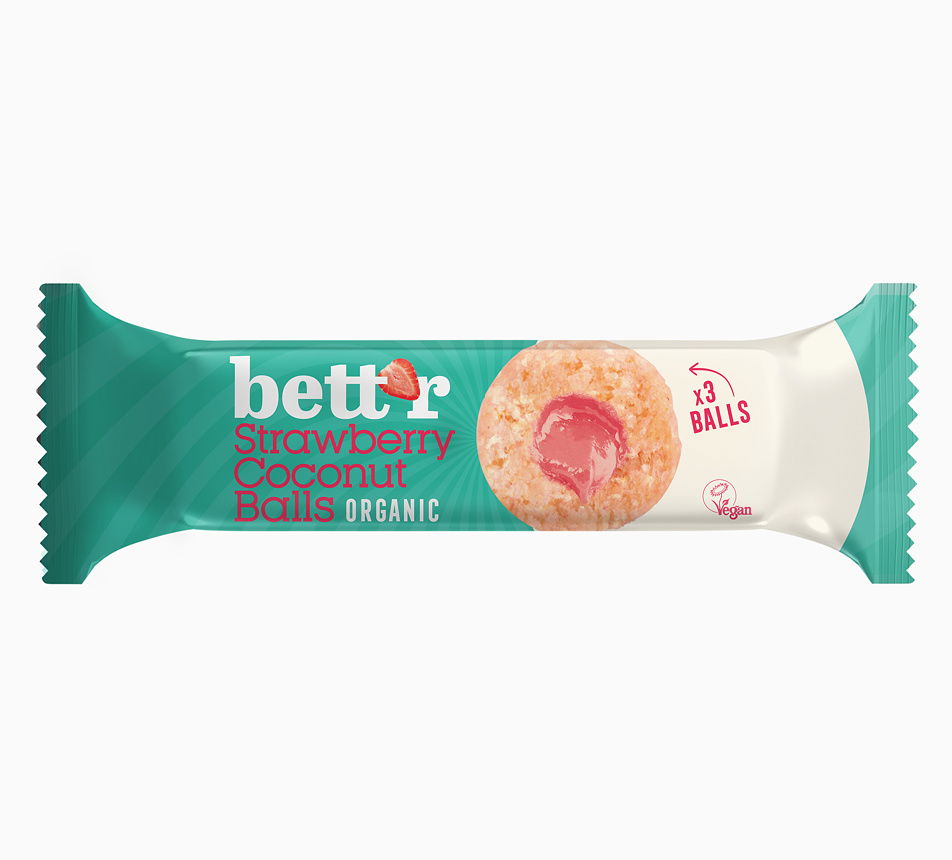 Bett´r Ovocné kuličky jahoda & kokos