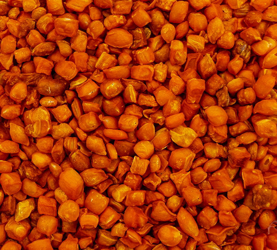 Mrazem sušené kousky mrkve