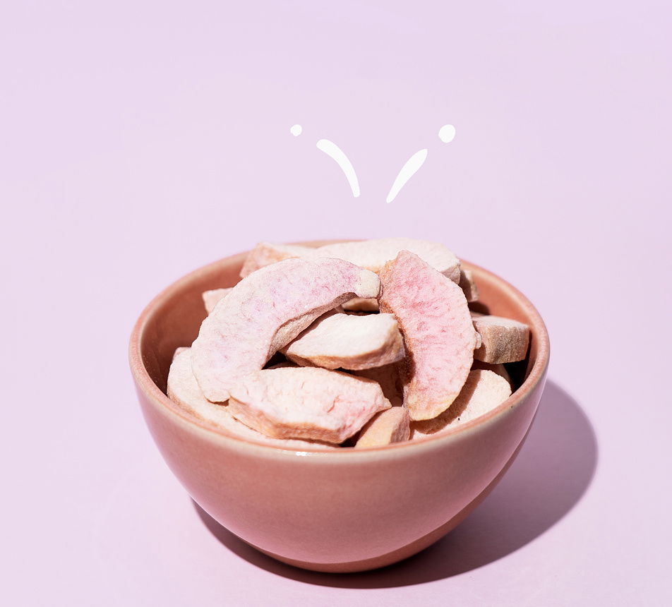 Broskve Pink Up lyofilizované miska