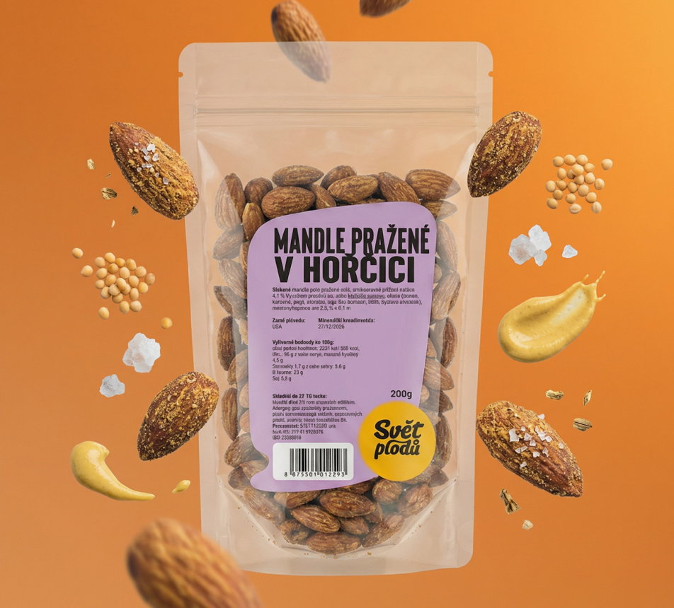 Mandle pražené v hořčici