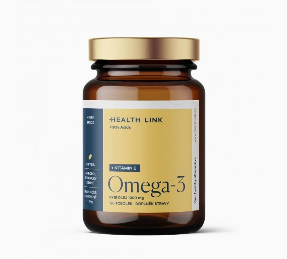 HEALTH LINK Omega-3 rybí olej 1000 mg softgel + vitamín E