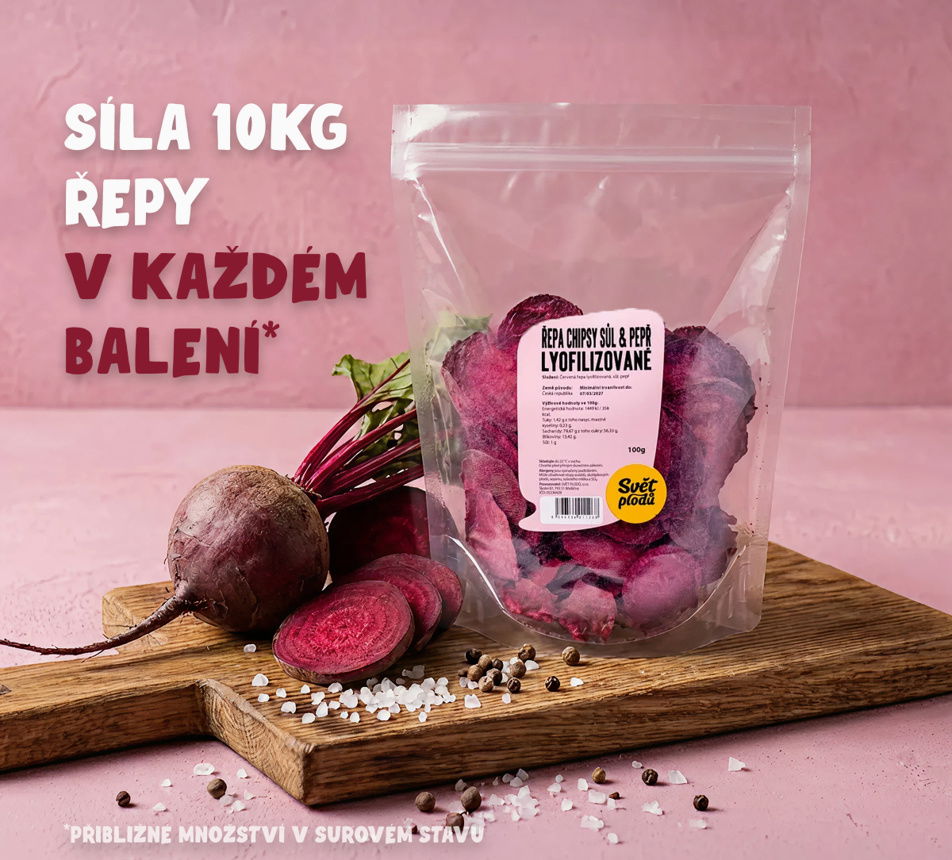 Řepa chipsy sůl & pepř lyofilizované