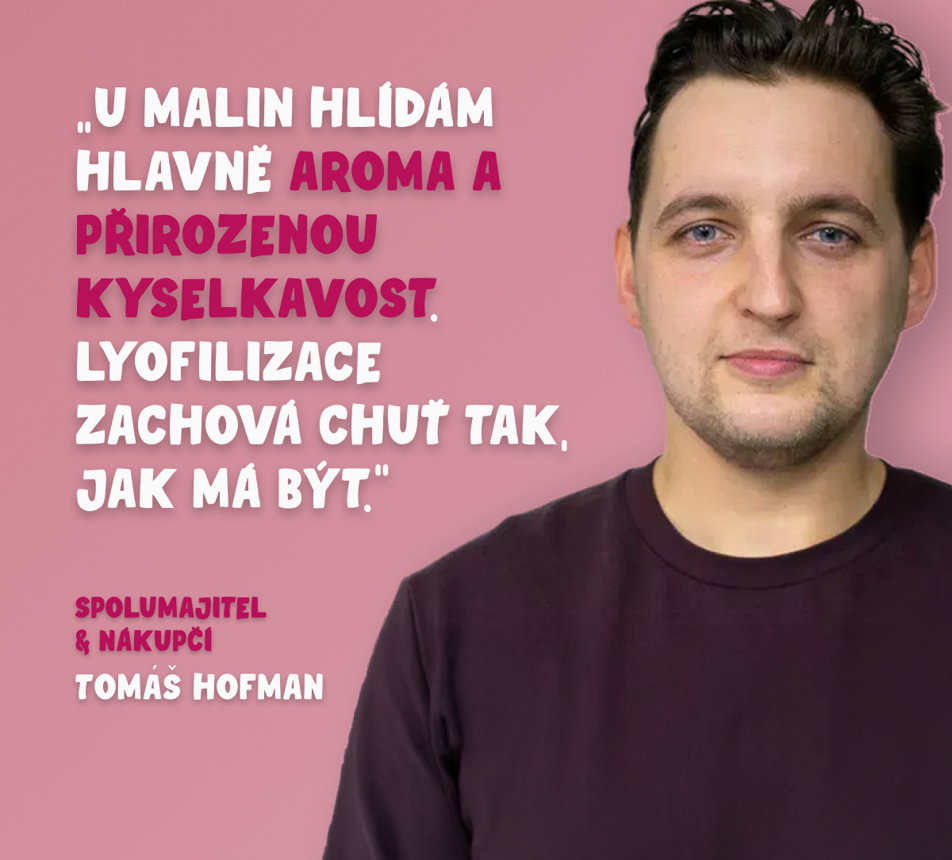 Maliny lyofilizované celé