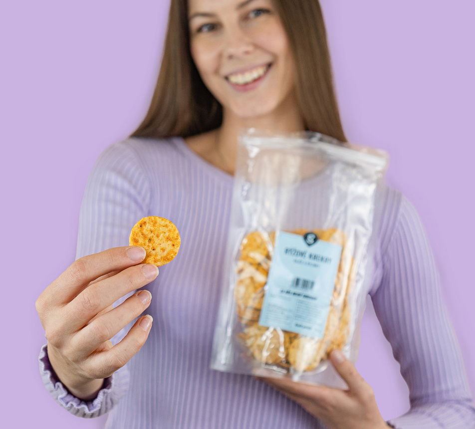 Rýžové krekry rajče a bylinky