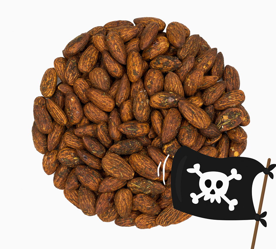 Mandle na sucho pražené v karibském koření