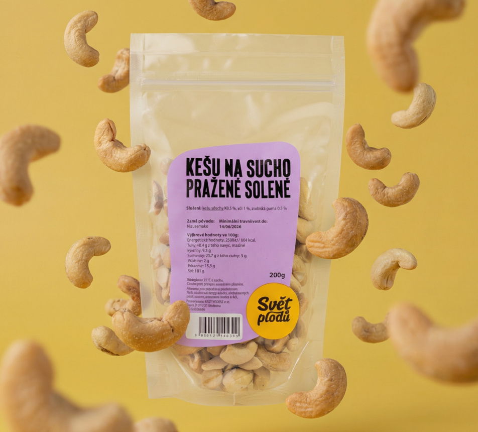 Kešu na sucho pražené solené