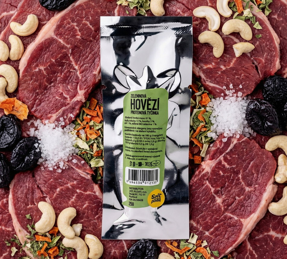 ​Hovězí proteinová tyčinka se zeleninou