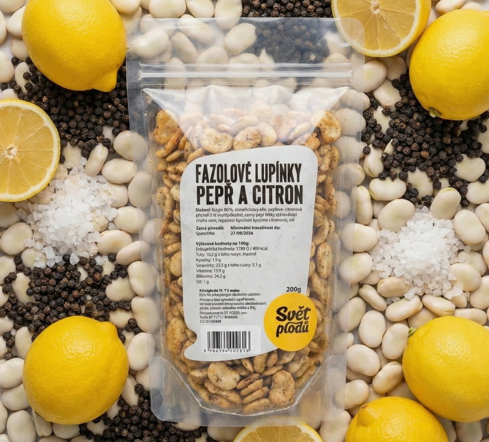 Fazolové lupínky pepř a citron